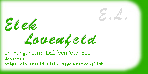 elek lovenfeld business card